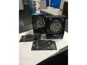 DRIVING LIGHT 9 LED ROUND + DRIVING LIGHT HARNESS 12V